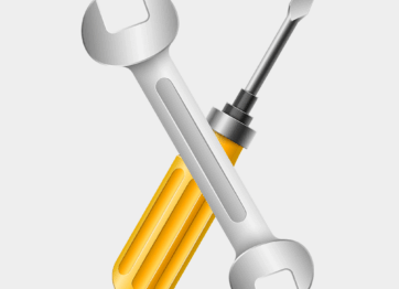 Screwdriver and Wrench Crossed